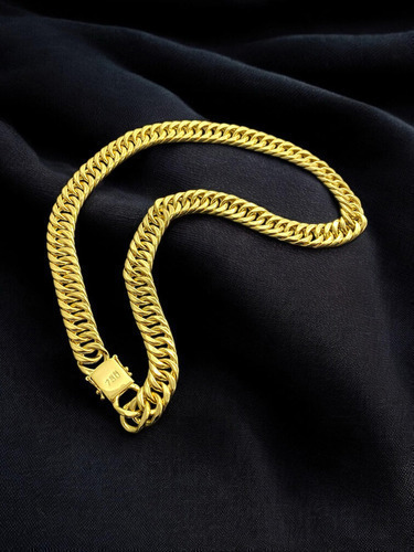 Cordão Grumet Oca 10mm Banhado A Ouro 18k