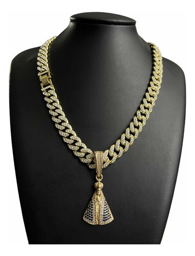 Cordão 13mm Grumet + Pingente Cravejados E Banhado A Ouro