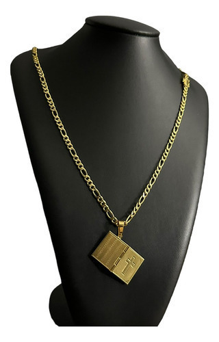 Cordão 5mm Grumet 3x1 Pingente Relicário Banhado A Ouro 18k