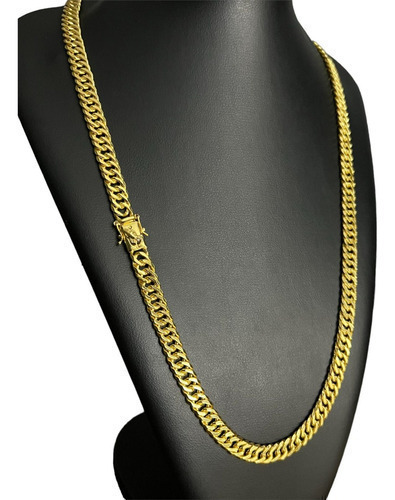 Cordão Grumet 10mm Fecho Mão Orando Banhado A Ouro 18k