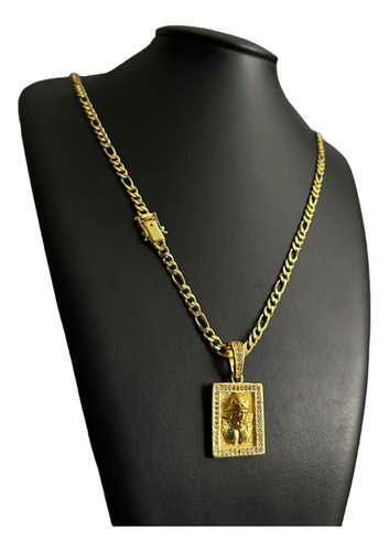 Cordão Grumet 3x1 5mm + Ping Jesus Banhado Ouro 18k