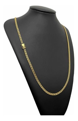 Cordão Grumet Lacraia 5mm Banhado A Ouro 18k