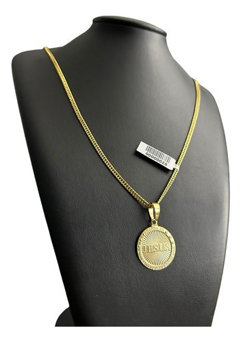 Cordão Grumet 3mm + Pingente Banhado A Ouro 18k