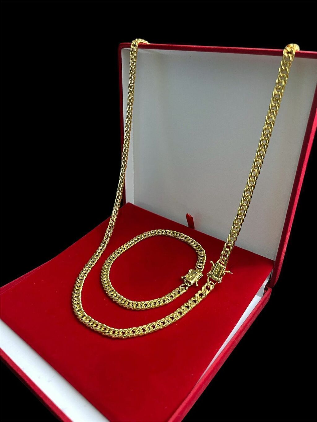 Cordão + Pulseira Grumet 7mm Banhado A Ouro 18k