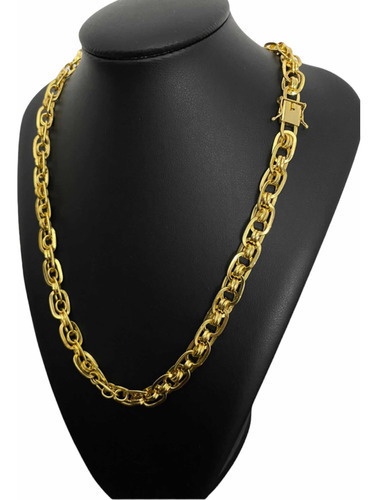 Cordao Imperador 10mm Banhado A Ouro 18k