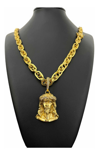 Cordão 12mm Imperador Banhado A Ouro 18k Com Pingente