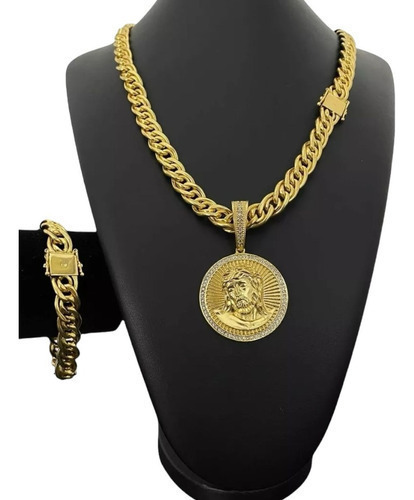 Cordão Romano Pulseira Ping Banhado A Ouro 18k Fecho 750