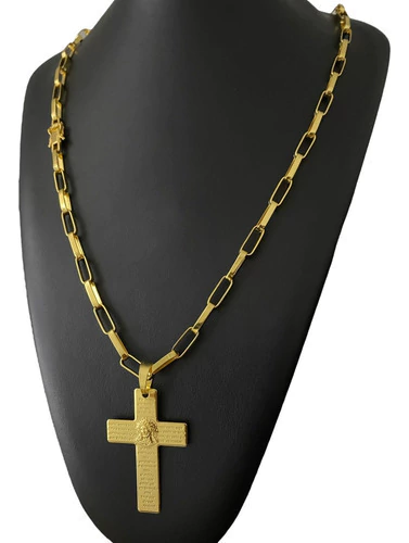 Cordão Tijolinho 6mm Feminino + Pingente Arvore Ouro 18k