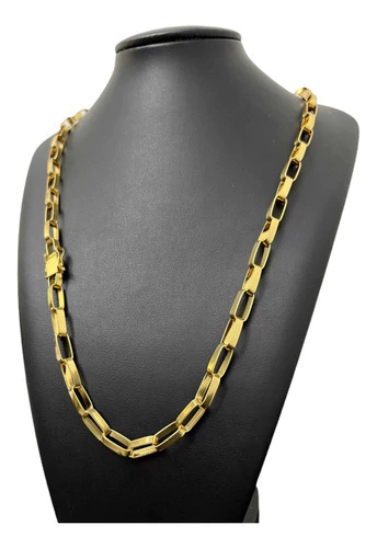 Cordão Tijolinho 8mm Banhado A Ouro 18k 70cm