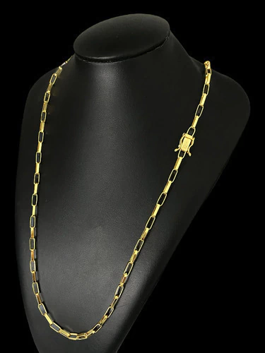 Cordão Tijolinho 4mm Banhado A Ouro 18k