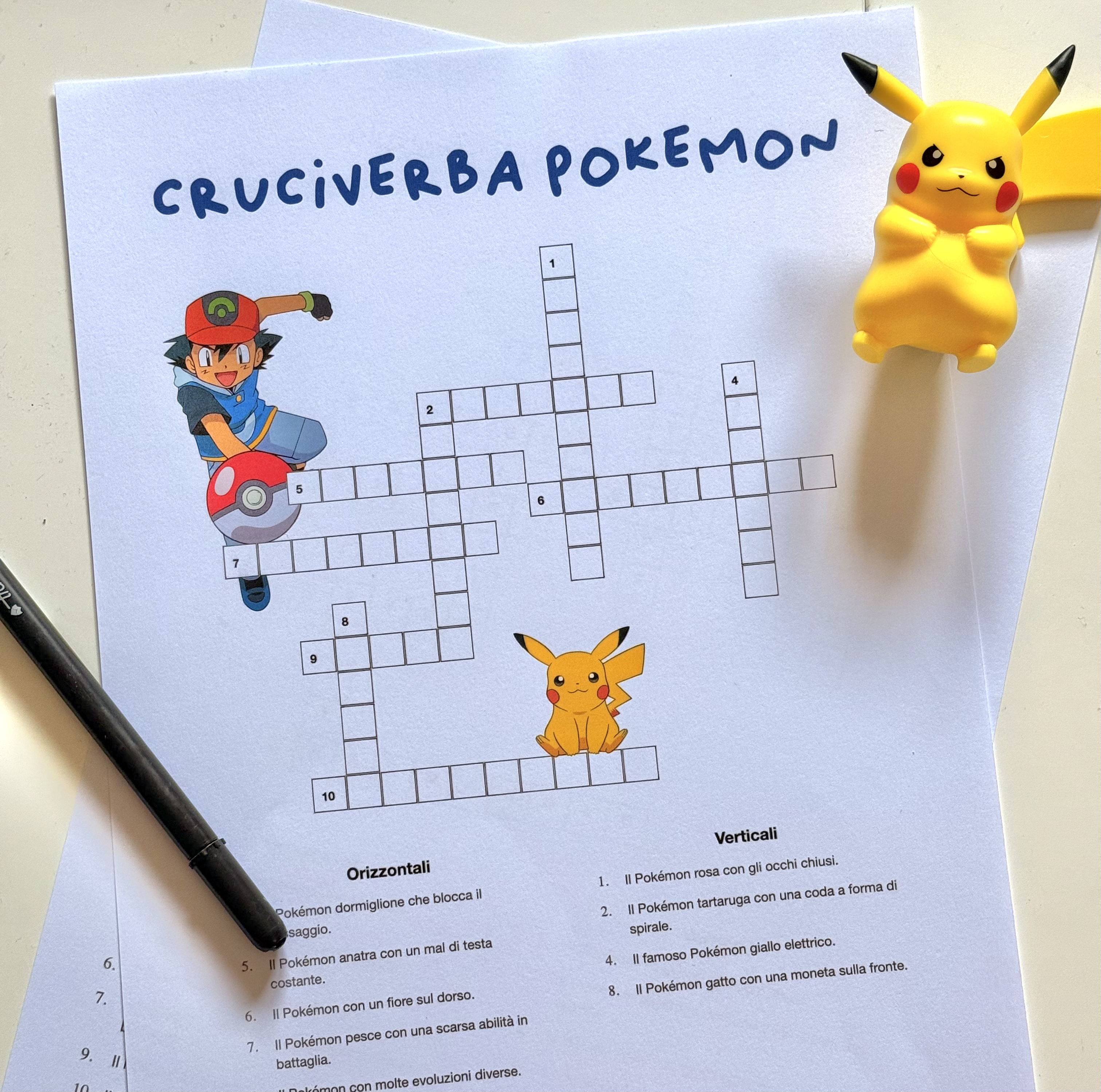 Cruciverba Pokemon per bambini