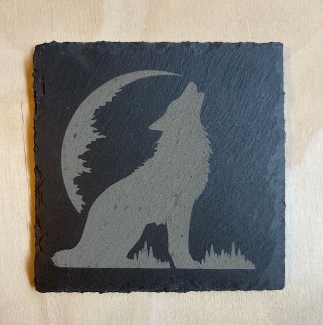 Wolf Moon Slate Coaster