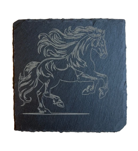 Engraved Slate Coaster - Prancing Horse