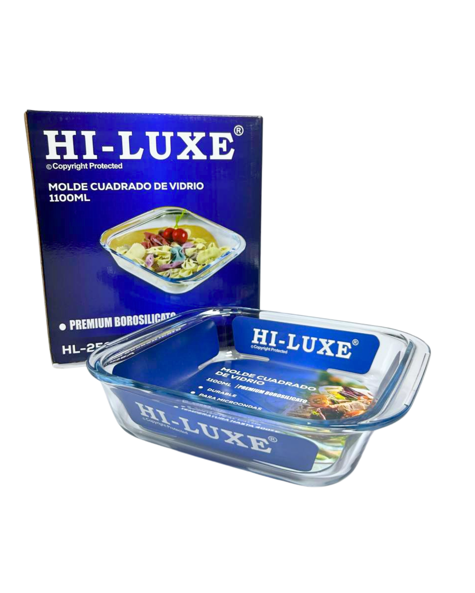 Molde cuadrado de vidrio