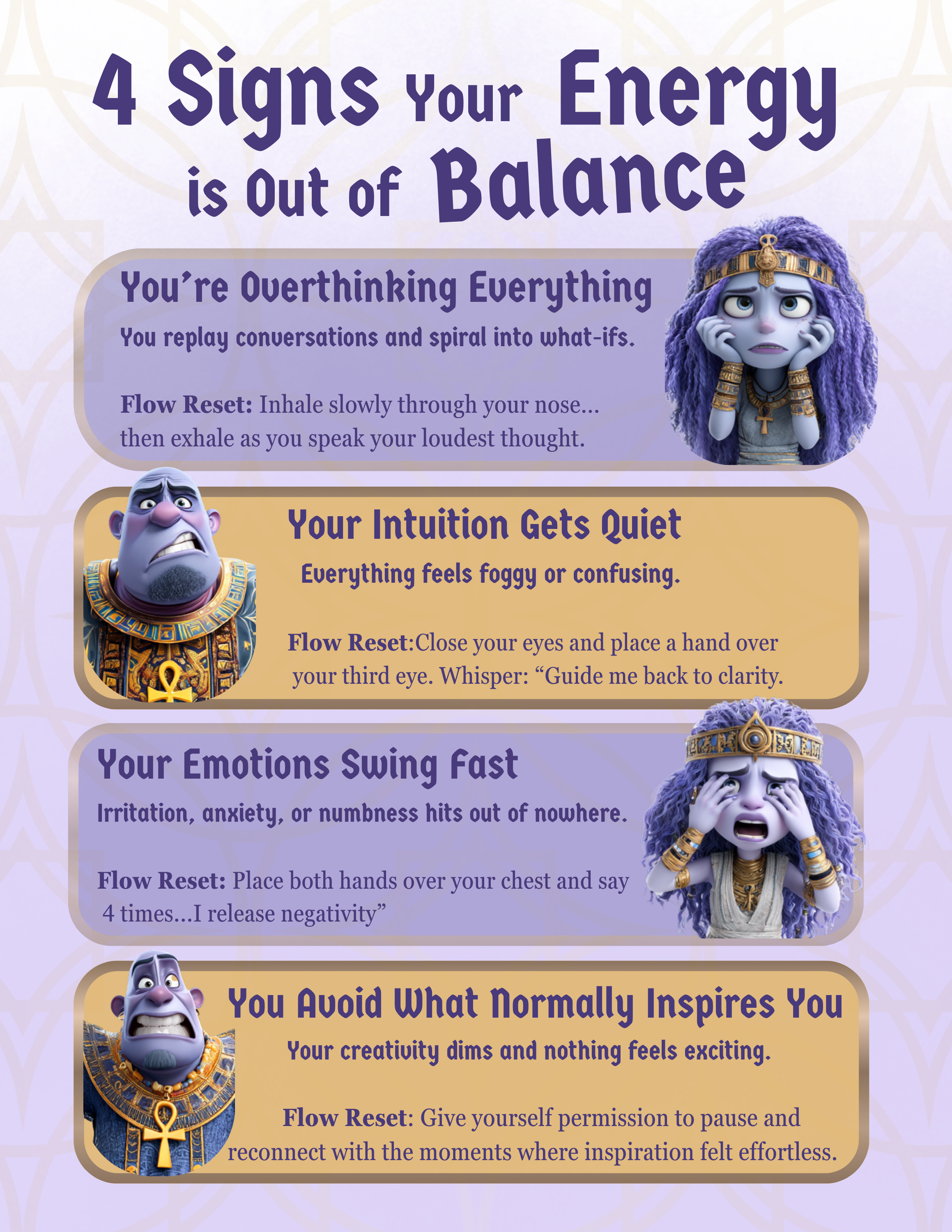 4 Signs Your Energy Is Out of Balance — Spiritual Reset 1-Pager