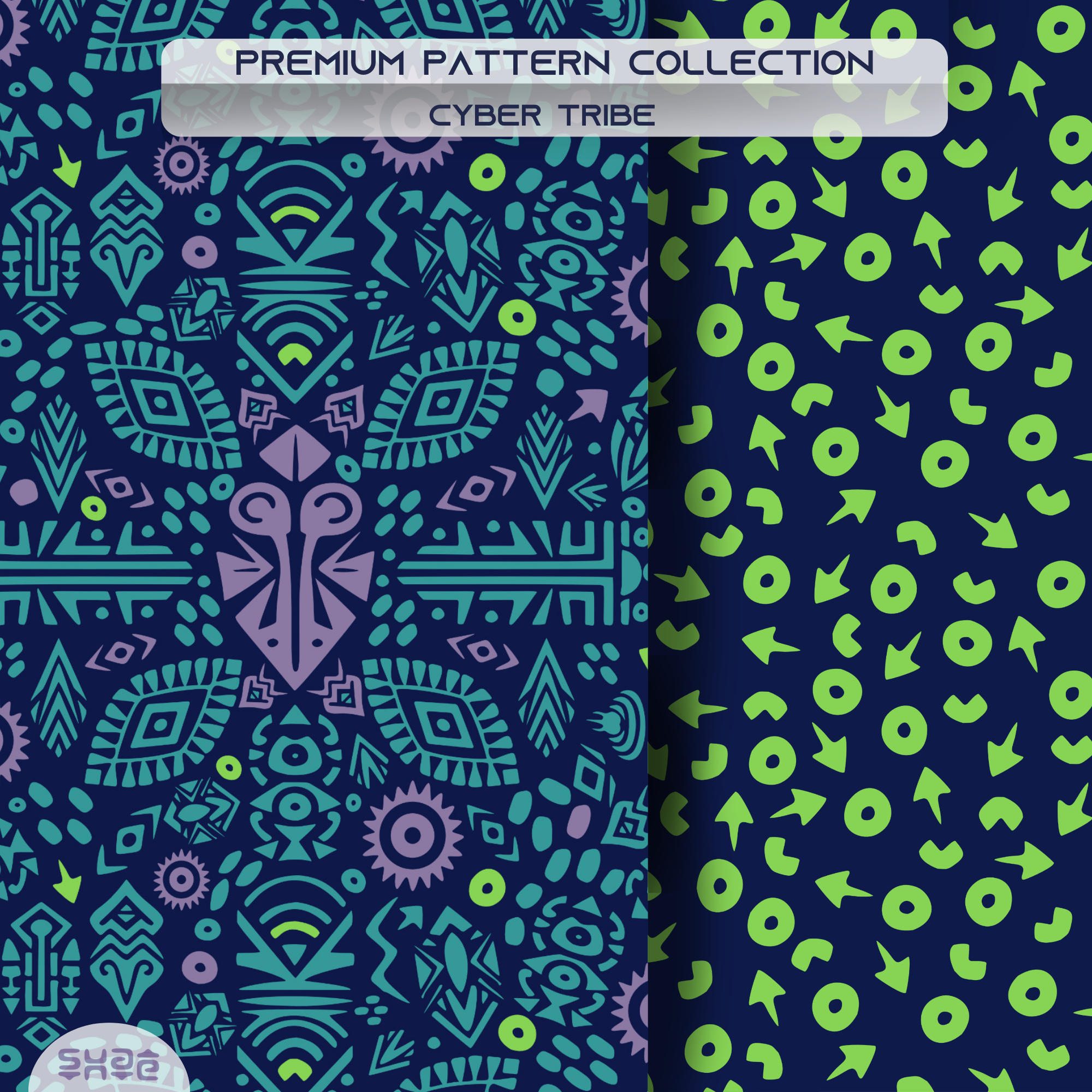 Cyber Tribe Seamless Pattern Collection