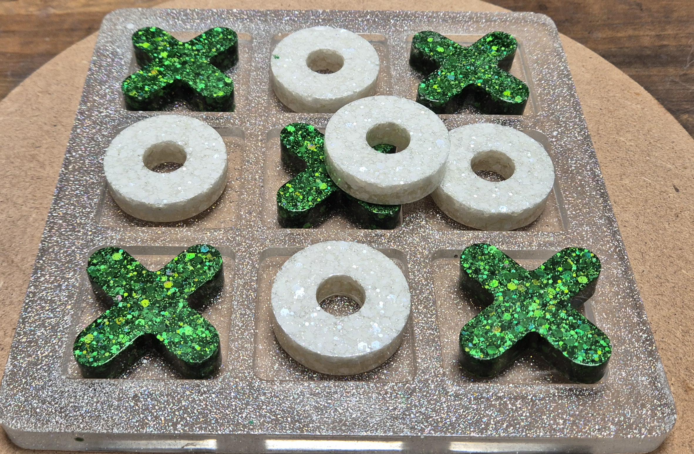 Handmade Glitter Tic-Tac-Toe Set