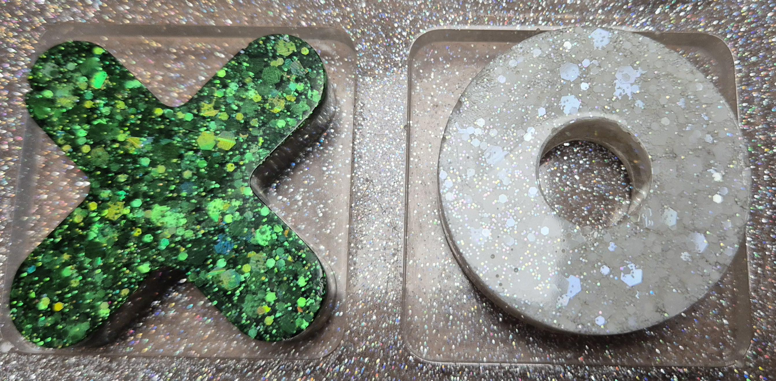 Handmade Glitter Tic-Tac-Toe Set