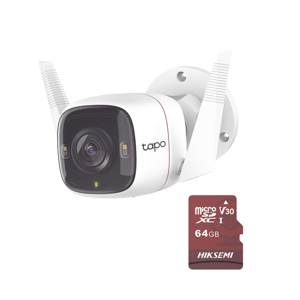 Kit de Cámara IP Wi-Fi / Incluye 1 Pieza Modelo TAPO-C320WS / Utiliza La App Tapo / 1 Memoria Micro SD Modelo Mod HS-TF-E1/64G