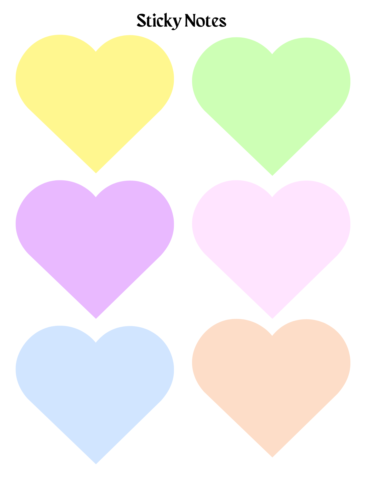 Sticky Notes - Hearts