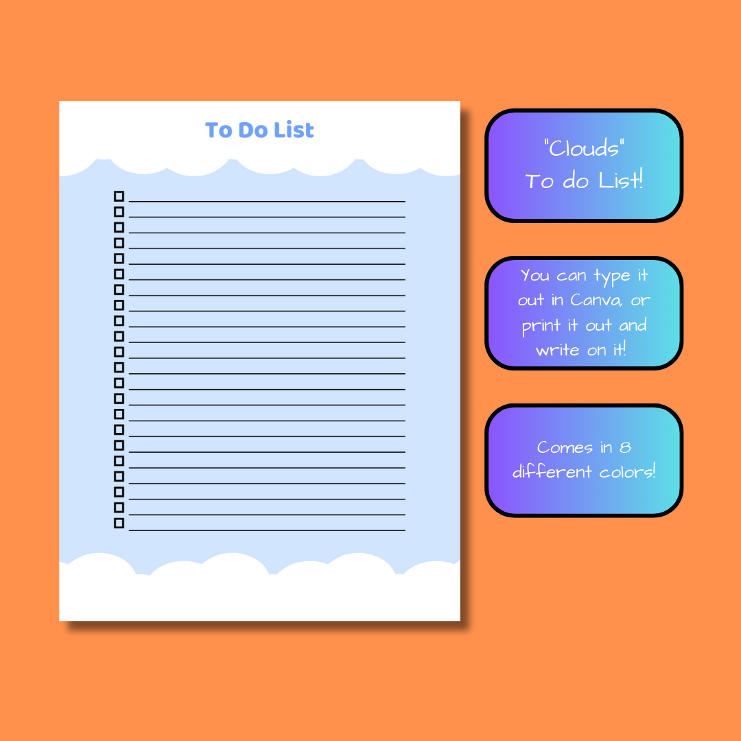 To Do List - Head in the Clouds