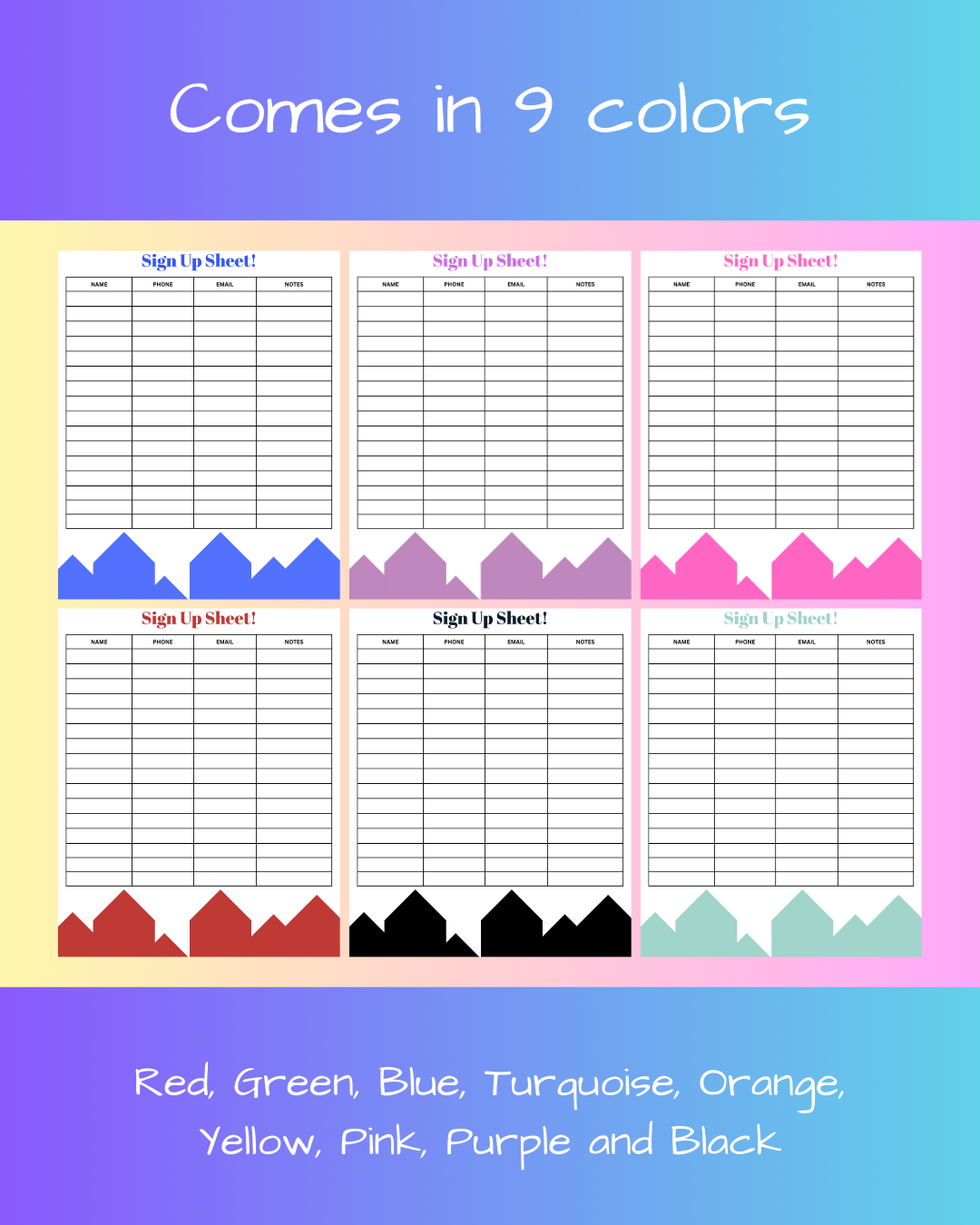 Sign Up Sheet - Crystals