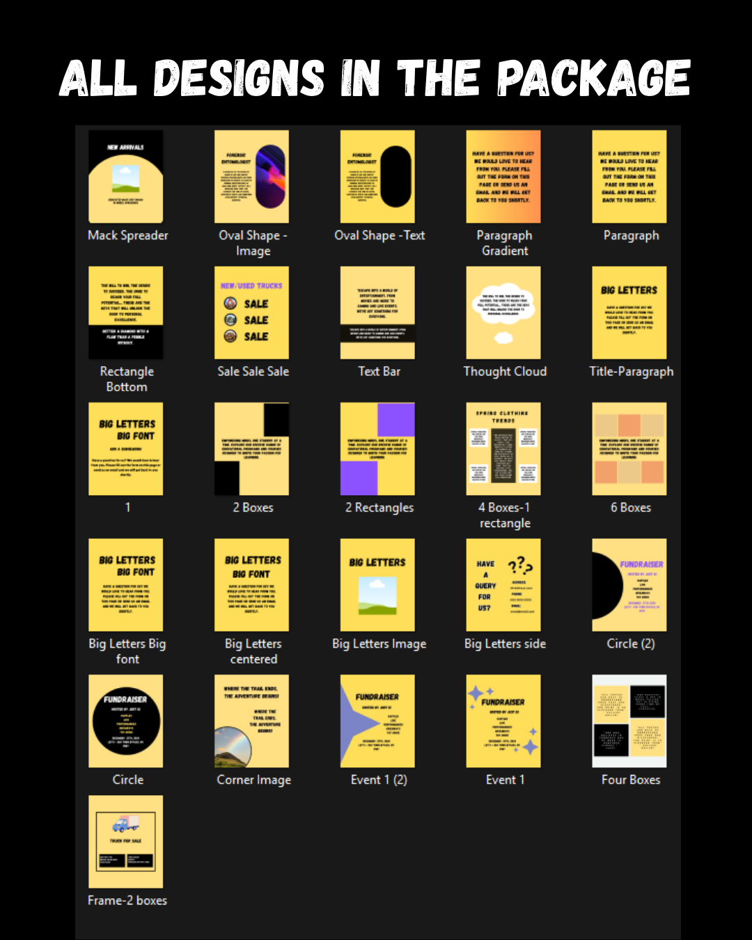 Social Media Posts Template - Big Letters- Big Font