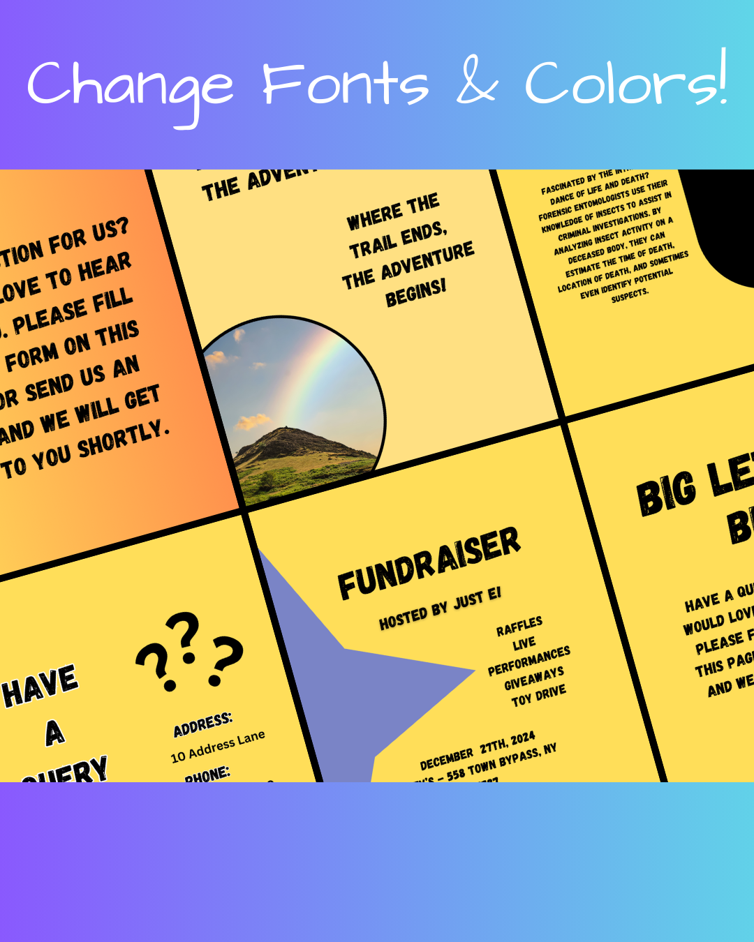 Social Media Posts Template - Big Letters- Big Font