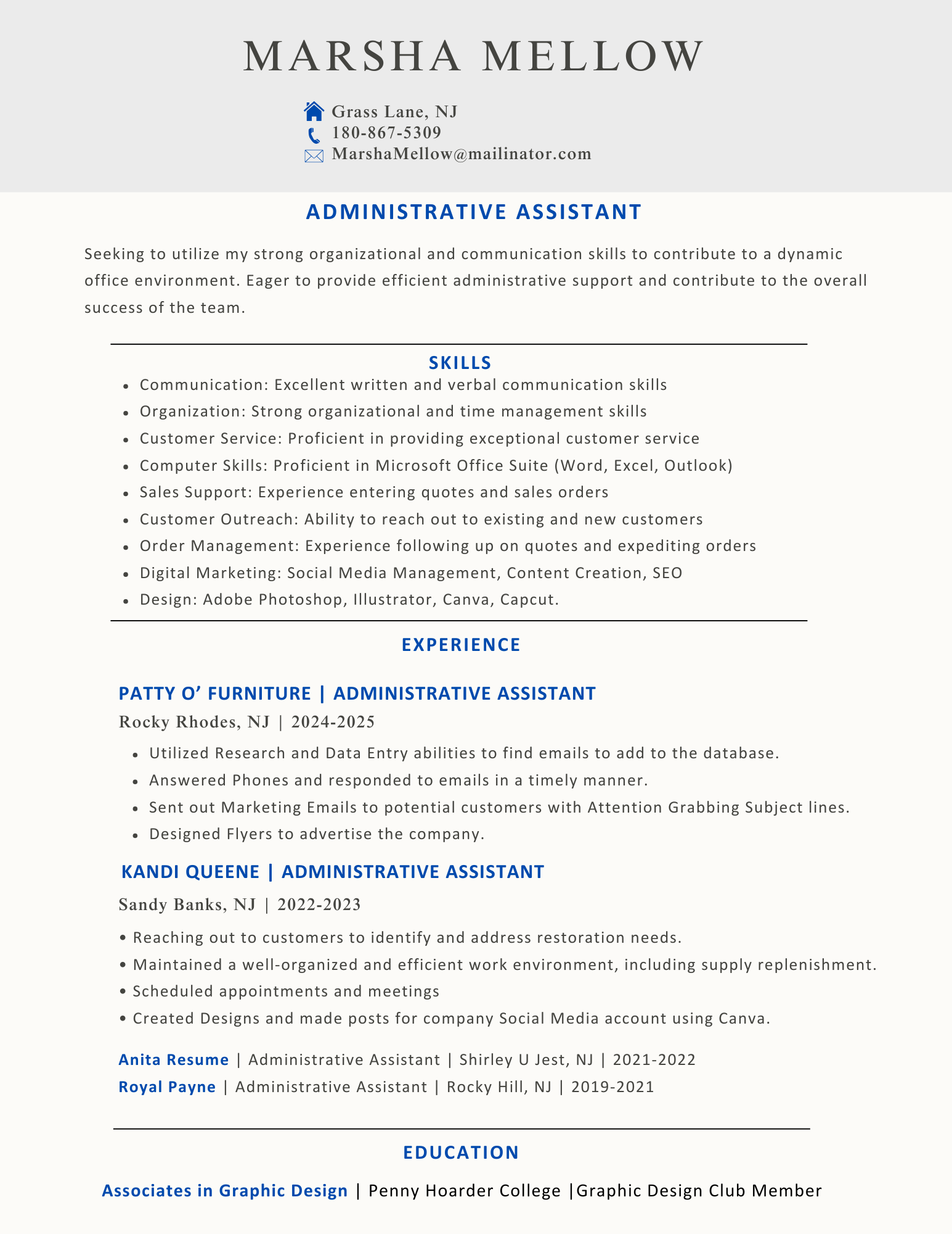 Resume & Cover Letter Example