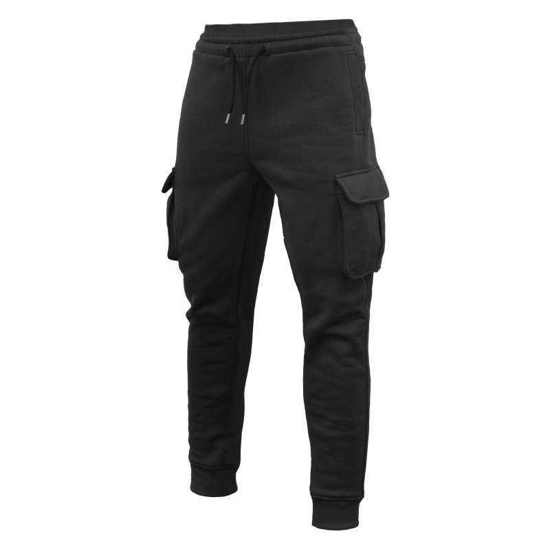 Black Fishing Cargo Jogger Pants