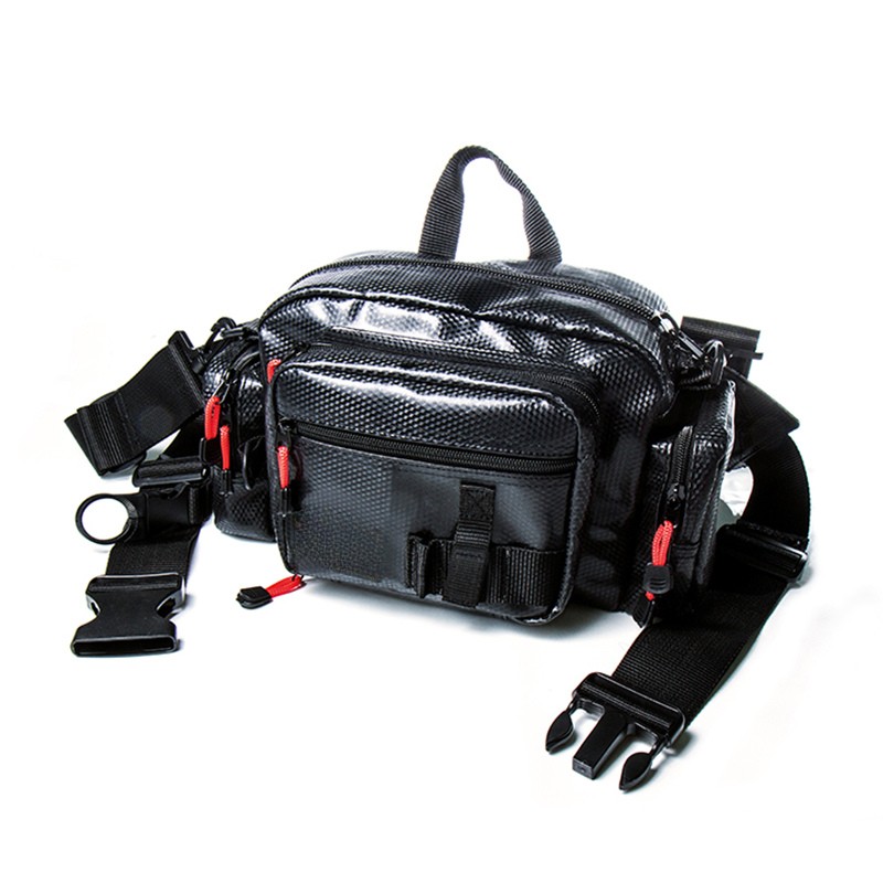 Multi-pocket Black Fishing Waist Bag