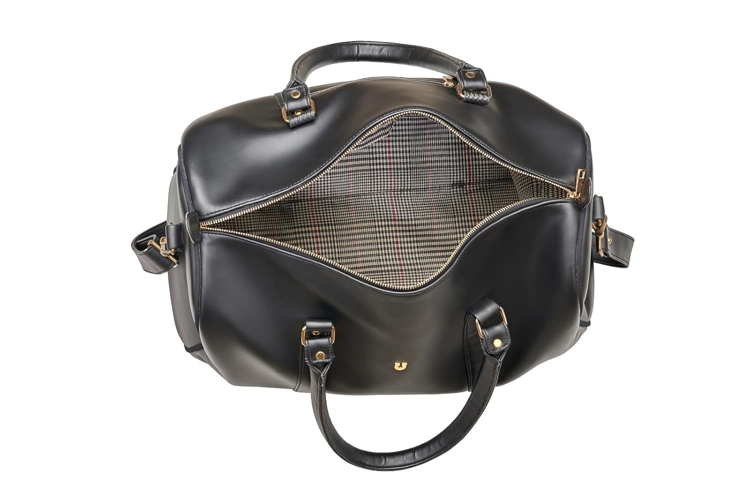  Leatherette Solid Duffel Bag (Black)