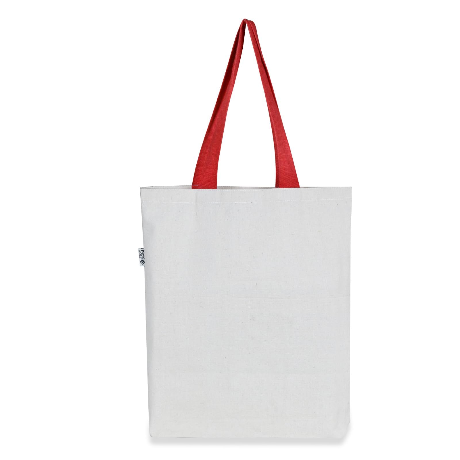  Flower Printed Canvas Tote Bag (Red)