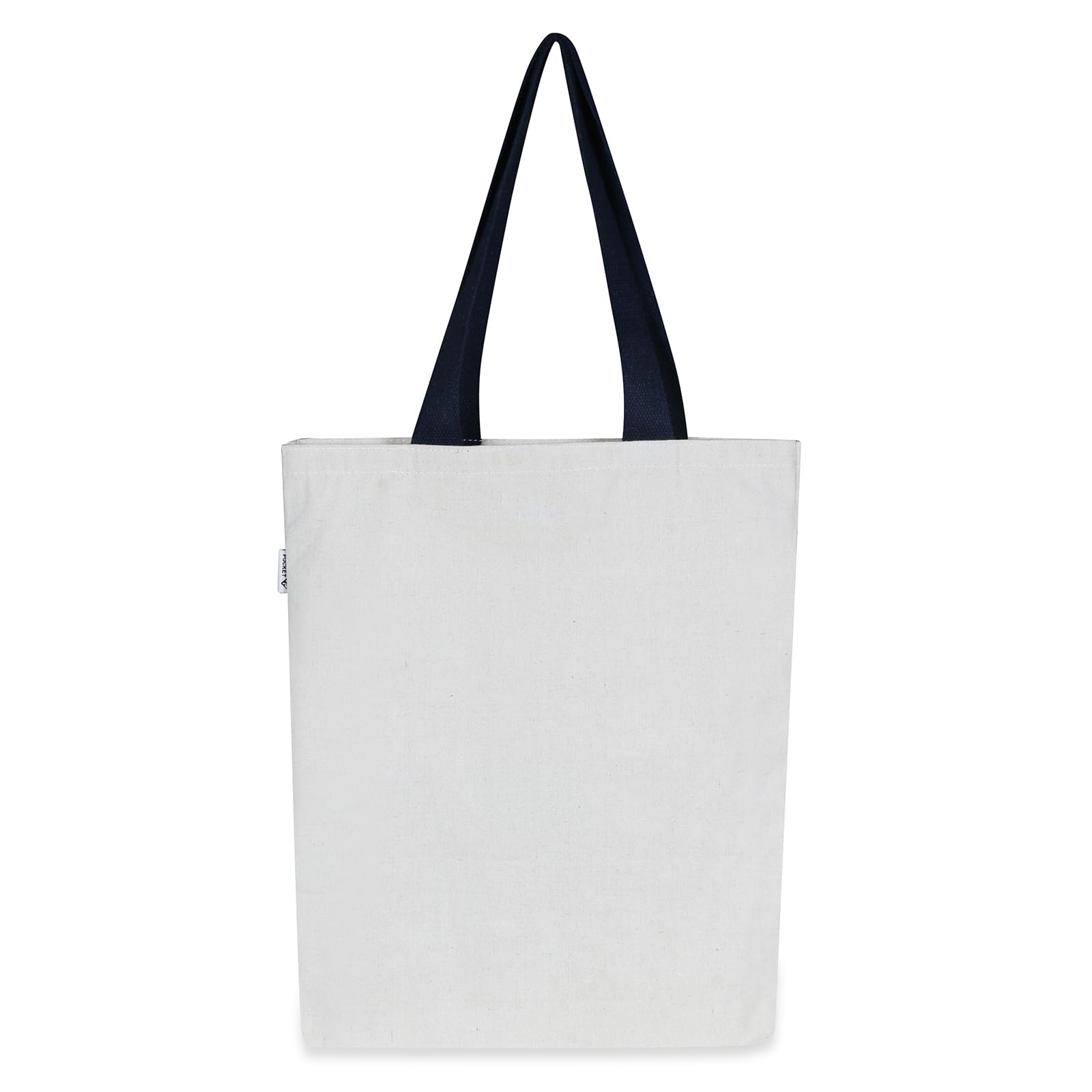 Flower Printed Canvas Tote Bag (Black)