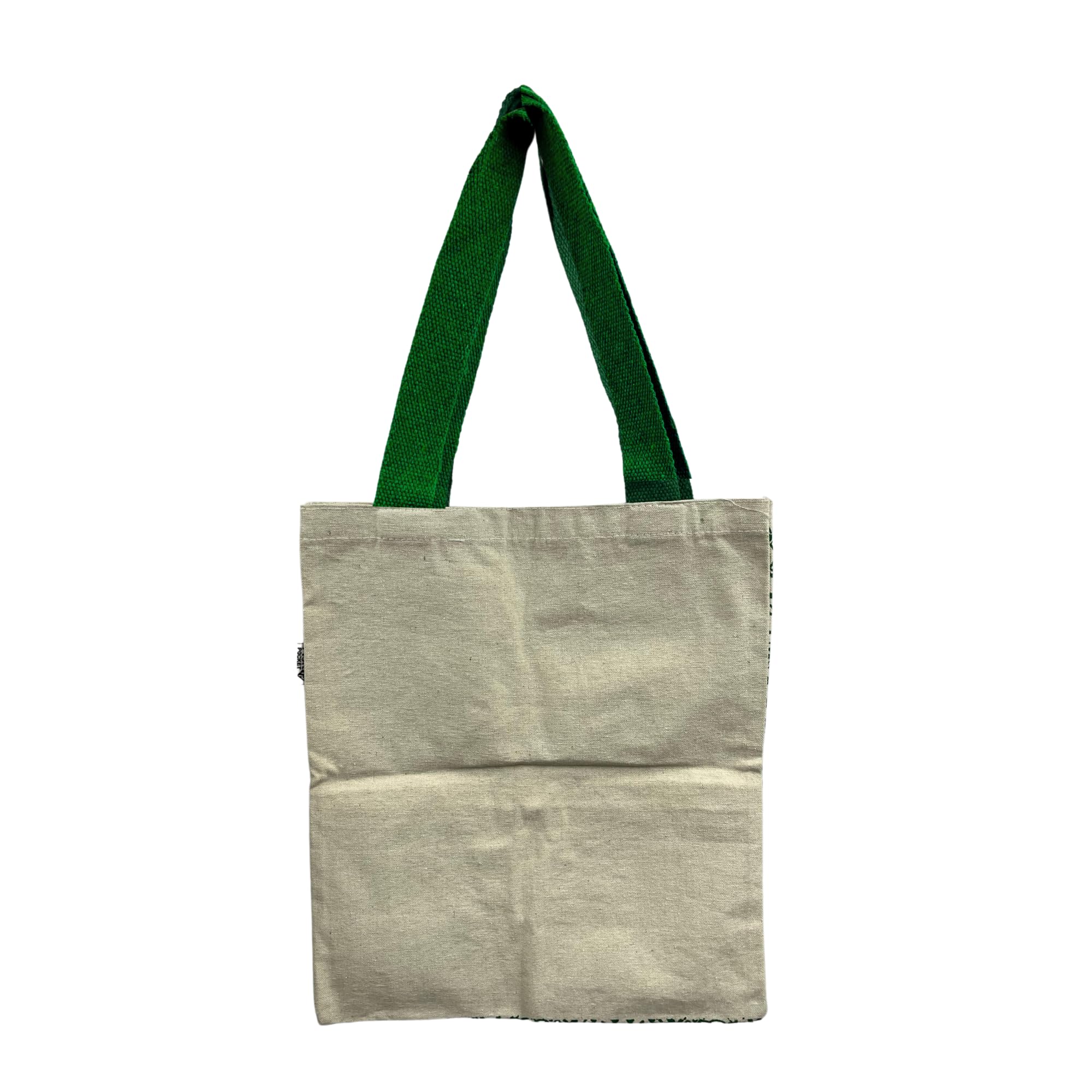 Flower printed Stylish Canvas Tote Bag (Green)