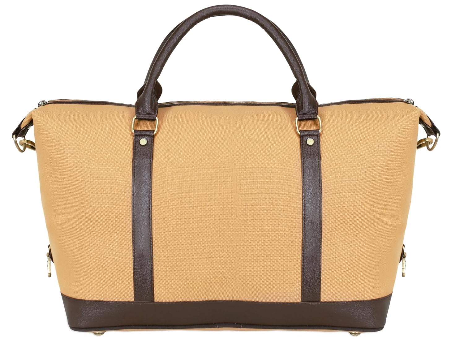 RECYCLED PET BOTTLE FABRIC TAN DUFFEL BAG