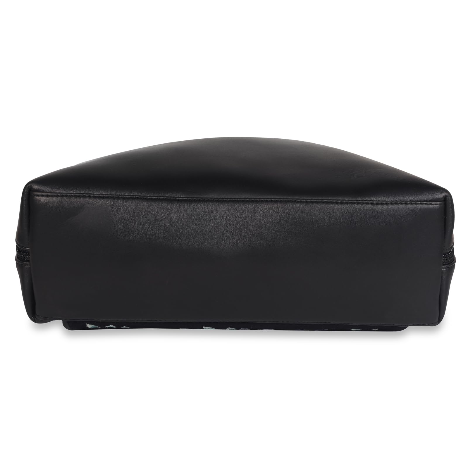 BLACK FLORAL EMBROIDERY SHOULDER BAG