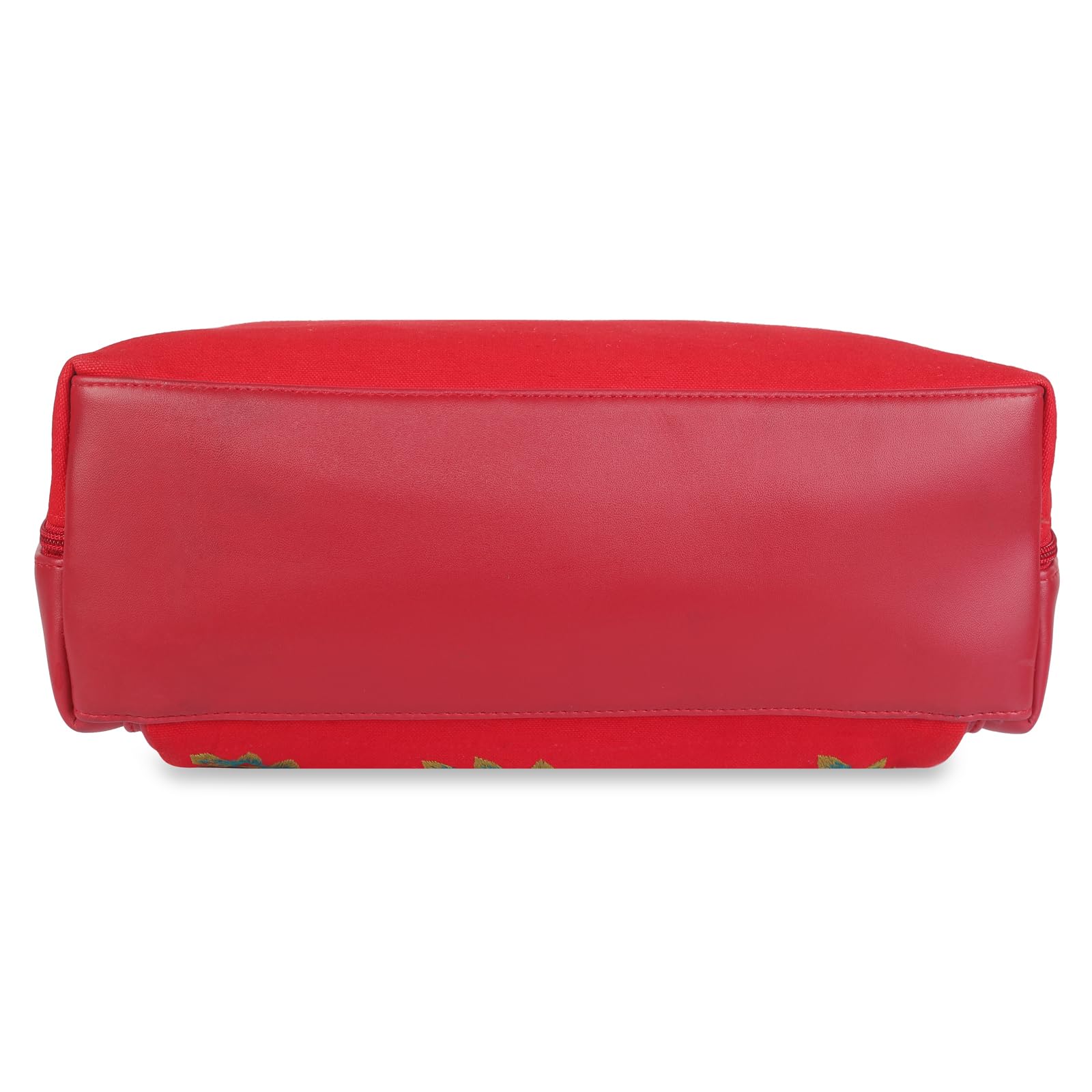 RED FLORAL EMBROIDERY SHOULDER BAG