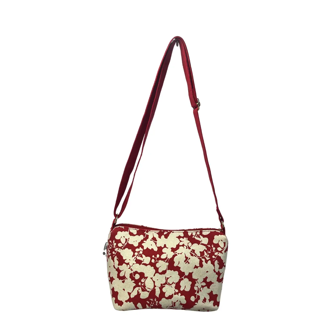 STYLISH RED & WHITE PRINTED CROSSBODY BAG
