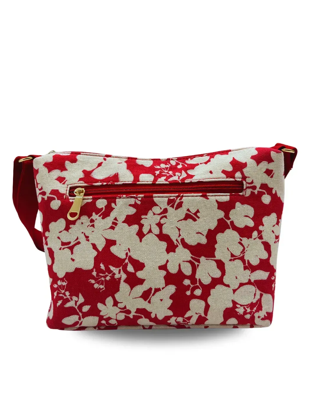 STYLISH RED & WHITE PRINTED CROSSBODY BAG