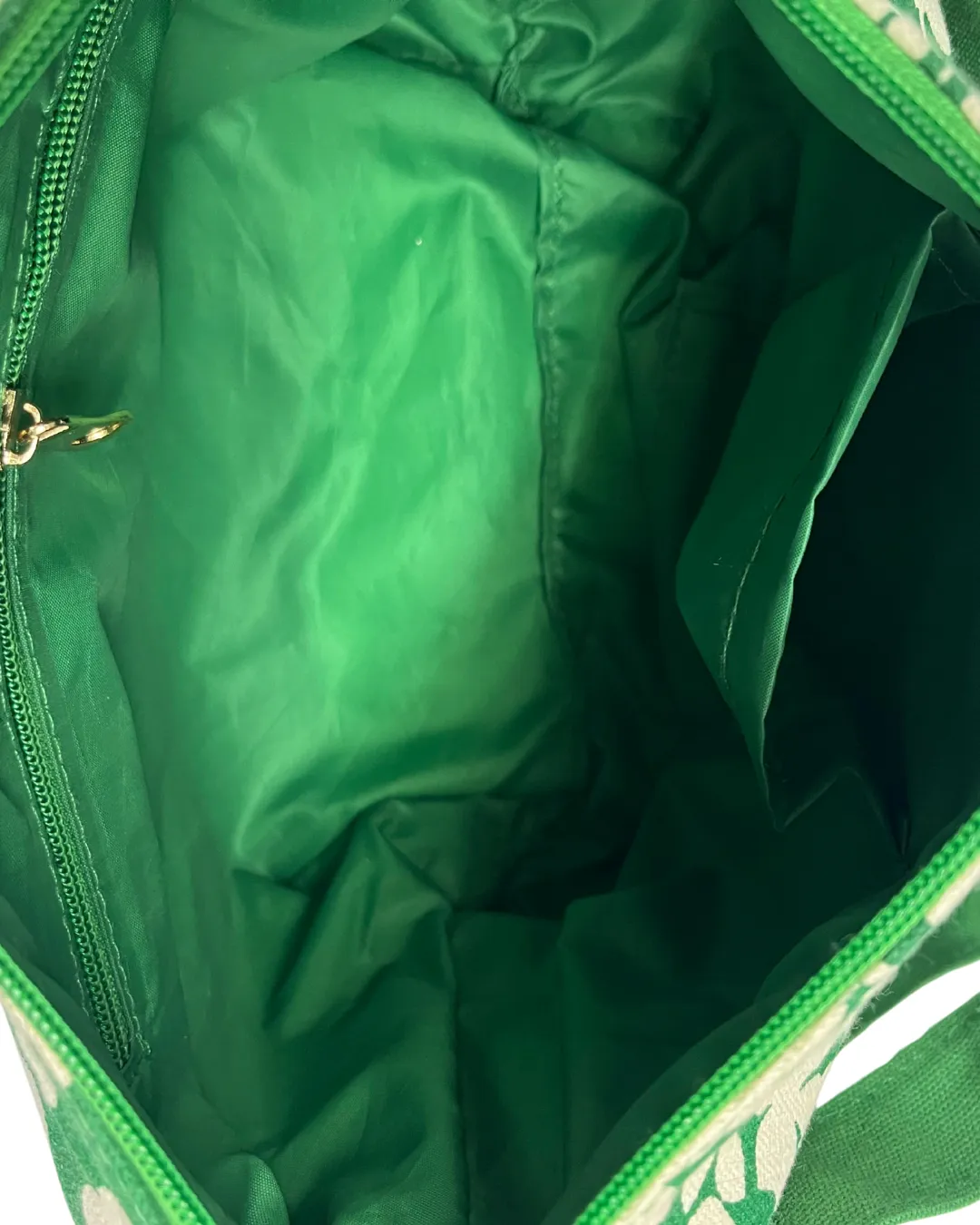 STYLISH GREEN & WHITE PRINTED CROSSBODY BAG