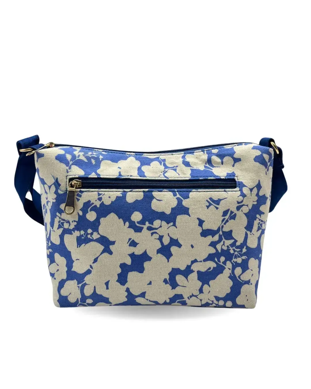 STYLISH BLUE & WHITE PRINTED CROSSBODY BAG