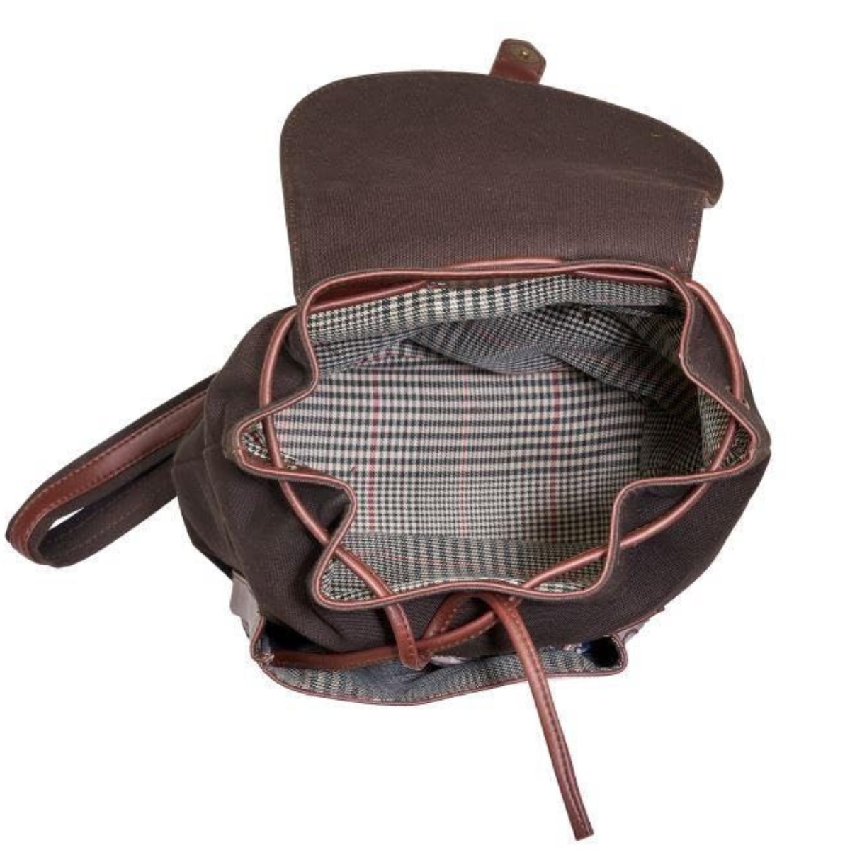 EMBROIDERED FLORAL BACKPACK WITH BROWN LEATHER