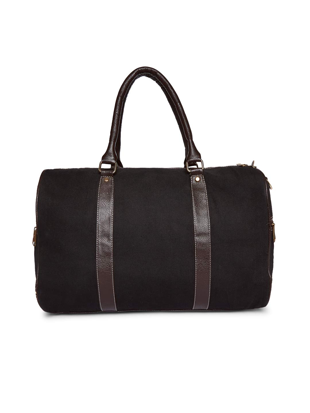Hand-Embroidered Floral Canvas Leather Duffel Bag.
