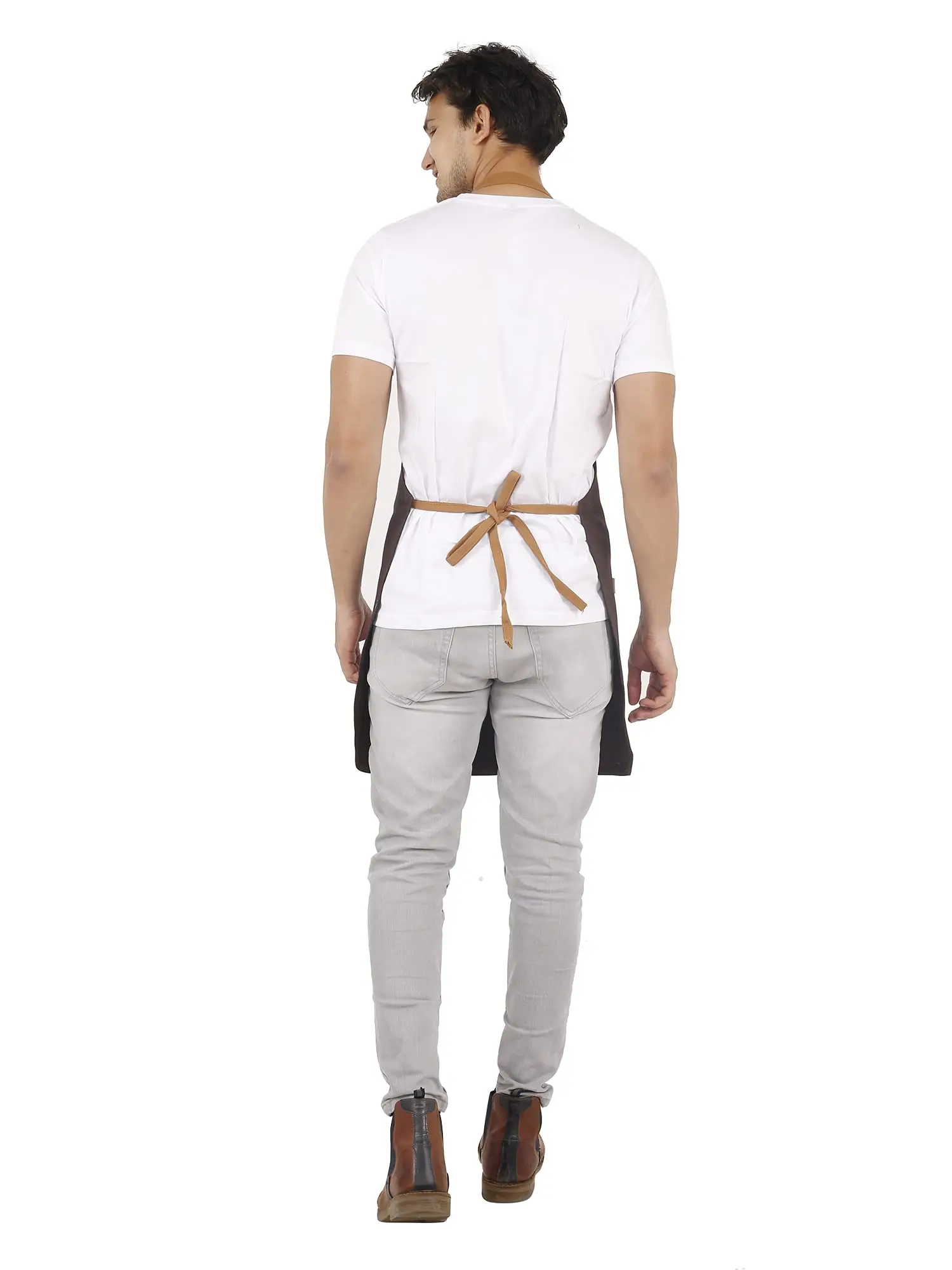 PERSONALIZED COMMANDER IN CHIEF EMBROIDERED APRON WITH DENIM POCKET