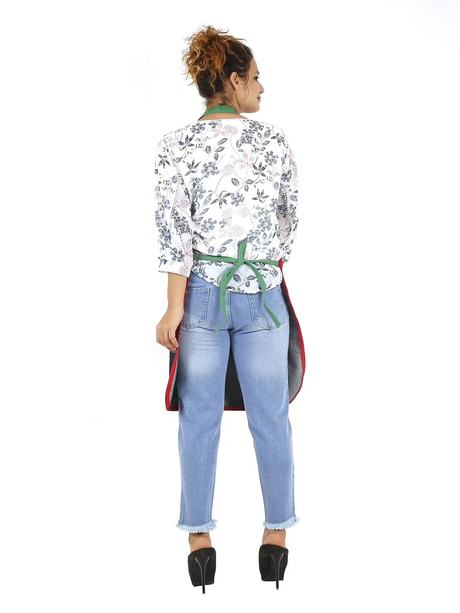 PERSONALIZED WELCOME TO [NAME] KITCHEN EMBROIDERED DENIM APRON WITH POCKET