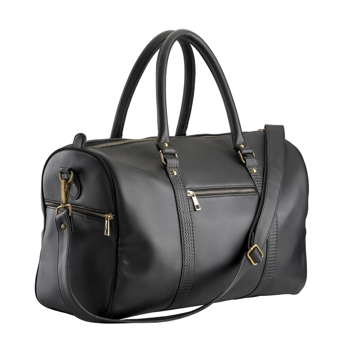 LEATHERETTE SOLID DUFFEL BAG