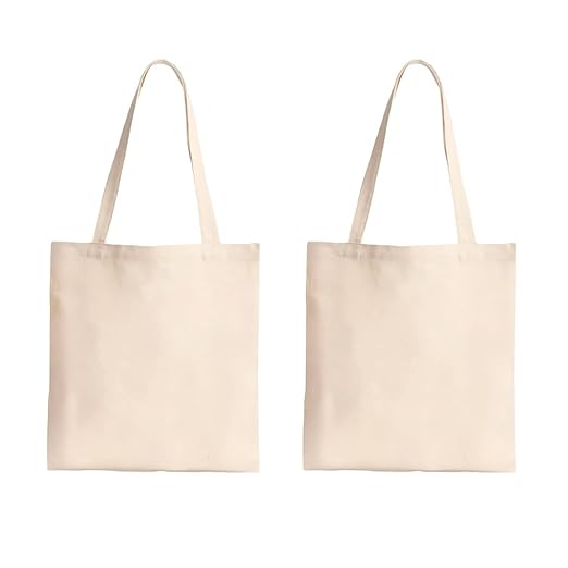 PLAIN REUSABLE CANVAS TOTE BAG (PACK OF 10)