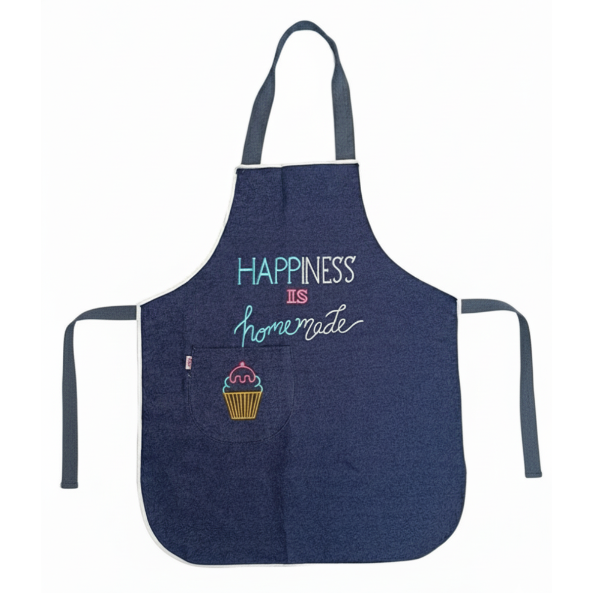 "HAPPINESS IS HOMEMADE" CUPCAKE EMBROIDERED APRON