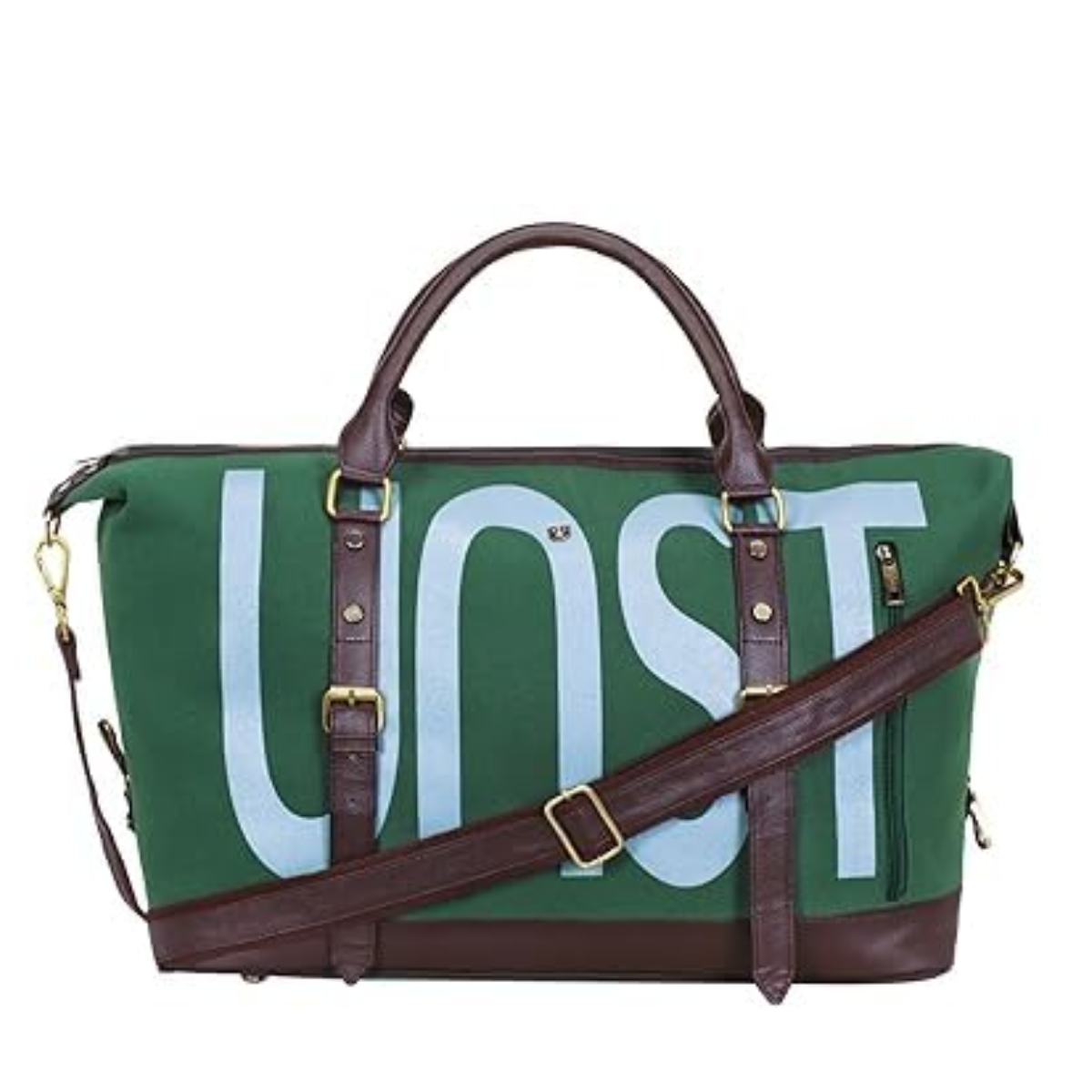 RECYCLED PET BOTTLE FABRIC GREEN DUFFEL BAG